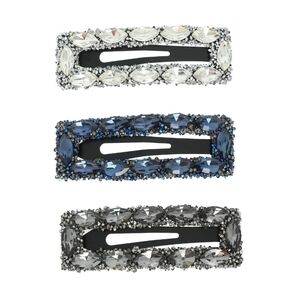 3-Pack Glitery Gemstone Cluster Snap Hair Clip